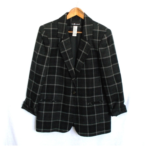 Sag Harbor Jackets & Blazers - Sag Harbor Gray & Black Plaid Blazer